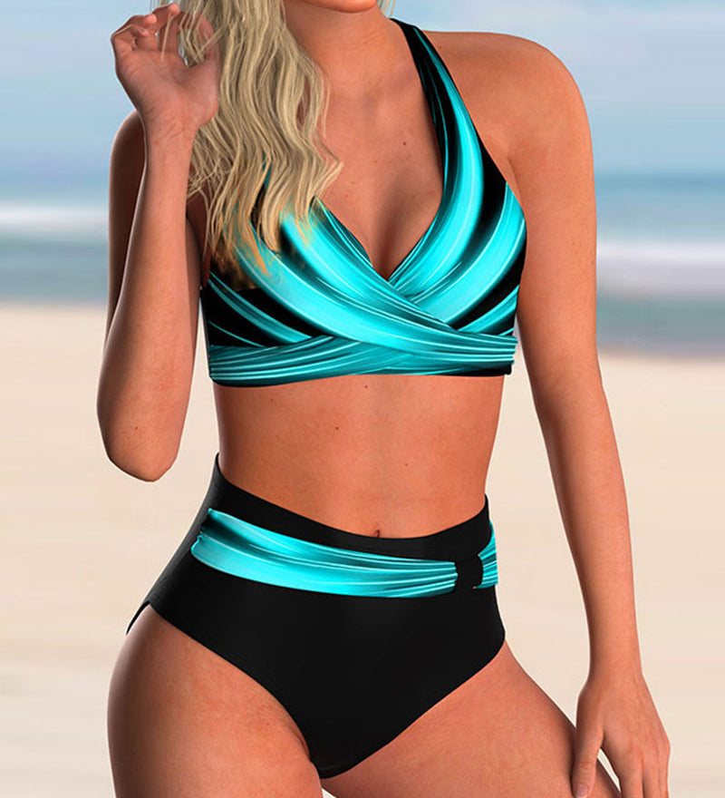 Inês - Bikini Set with Crossed Neckline and Pattern