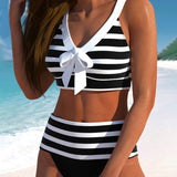 Laura | High-Waisted Striped Bikini