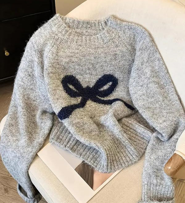 GRACIE™ - Elegant Bow Knit Sweater for Fall & Winter Fashion