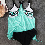 Joana - Plain Tankini with Leopard Print