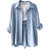 VERA™ – Modern Button-Up Shorts Set