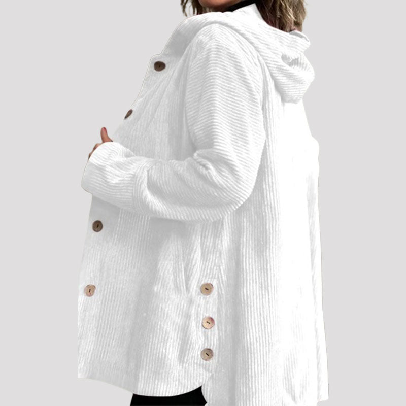 Adriana | Casual Velvet Hooded Jacket for Autumn Season