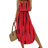 SOFIA™ – Tie Dye Floral Split Thigh Casual Dress