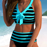 Laura | High-Waisted Striped Bikini