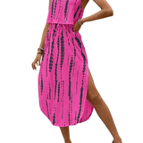 SOFIA™ – Tie Dye Floral Split Thigh Casual Dress