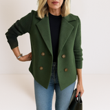 Marta - Elegant Coat with Knit Sleeves