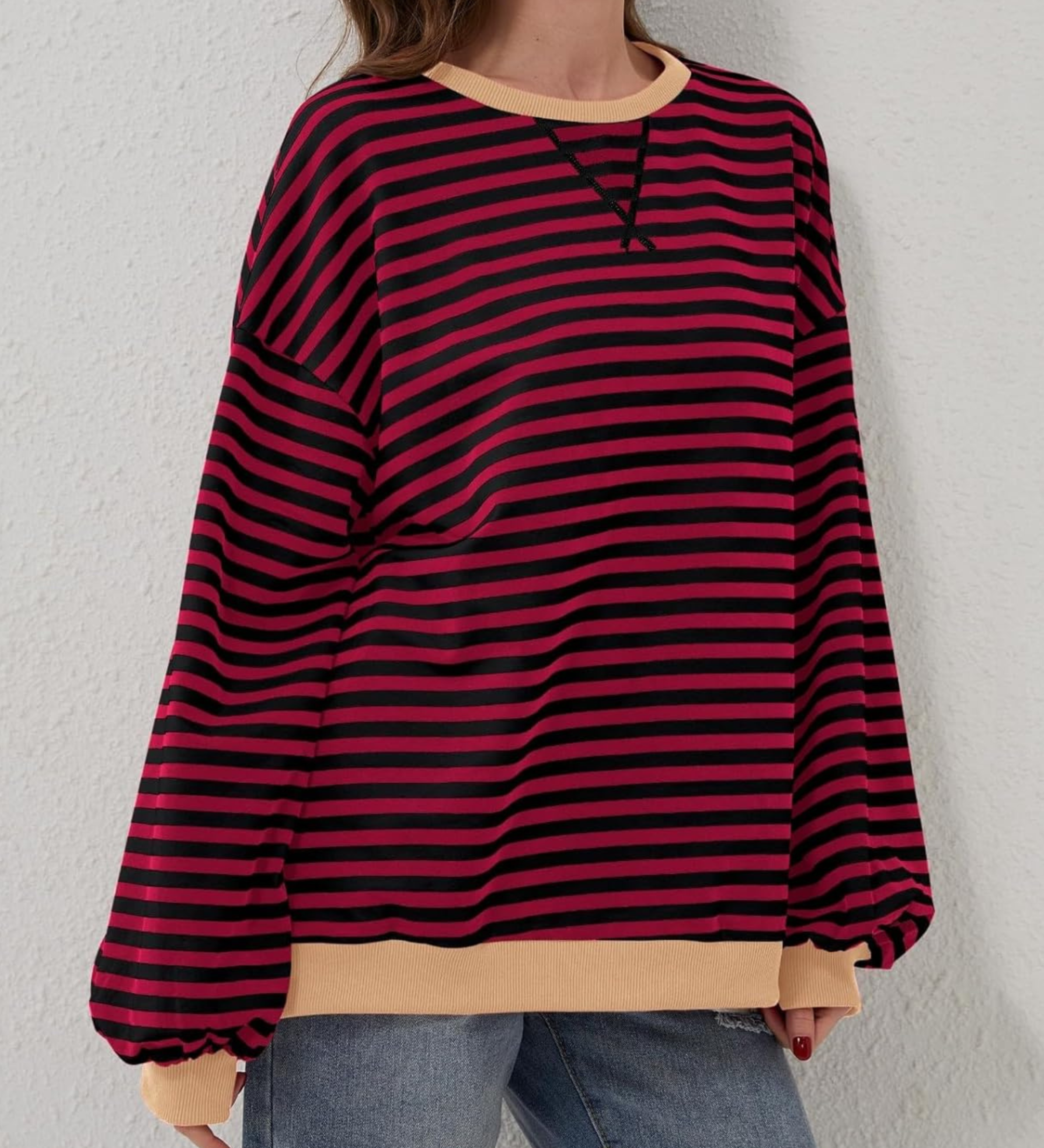 ROXANNE™ - Striped Oversized Sweatshirt