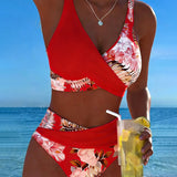 Eduarda - Bikini with contrasting floral pattern and slit