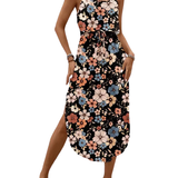 SOFIA™ – Tie Dye Floral Split Thigh Casual Dress