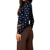 DOTTY™ – Polka Dot Slim Fit Long Sleeve Top