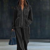 Tiria Long-Sleeve Jumpsuit with Hood