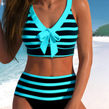 Laura | High-Waisted Striped Bikini