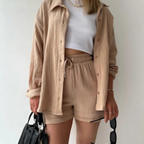 VERA™ – Modern Button-Up Shorts Set