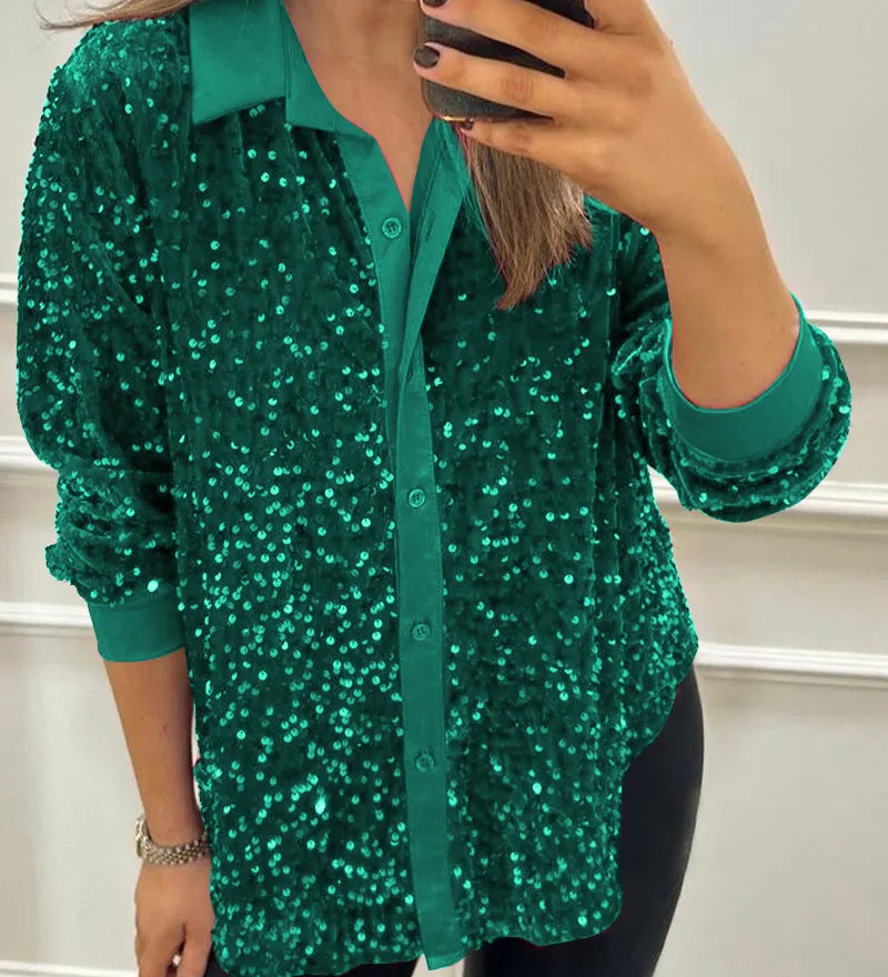 CIARA™ - Shimmer Sequin Shirt