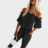Joana | Jumpsuit with Off-the-Shoulder Sleeves