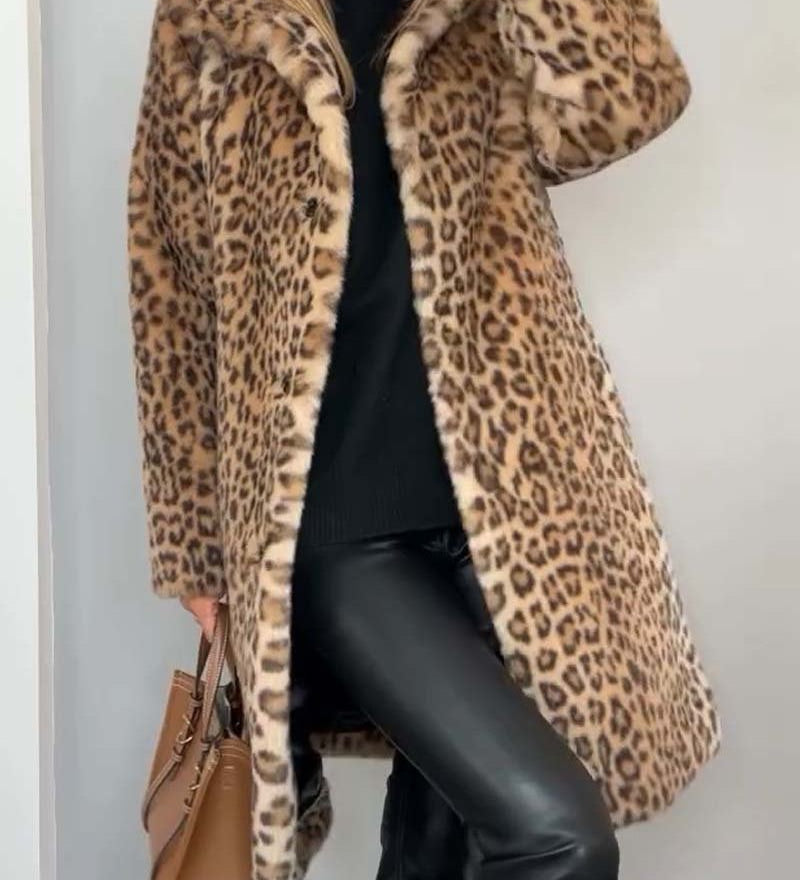 Leia - Long Leopard Print Coat