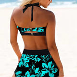 Sónia - High-Waisted Swimsuit with Floral Pattern