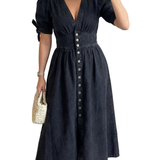 ARMI™ – Casual Short Sleeve V Neck Dress