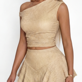 BASHA™ - Women’s Solid Color Tee & Skirt Set