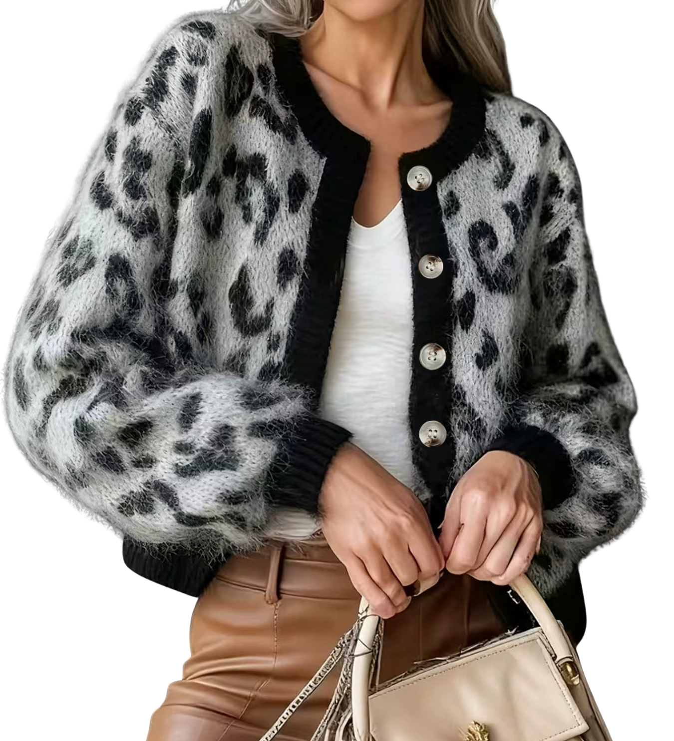 ELIZA™ – Elegant Leopard Print Cardigan