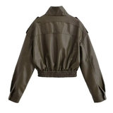 ZOYA™ – Faux Leather Biker Short Jacket