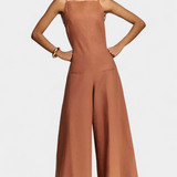 Belen Wide-Leg Halter Jumpsuit with Radiant Fall