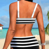 Laura | High-Waisted Striped Bikini