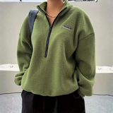 AVALANNA™ - Comfy Fuzzy Half Zip Long Sleeve Sweatshirt