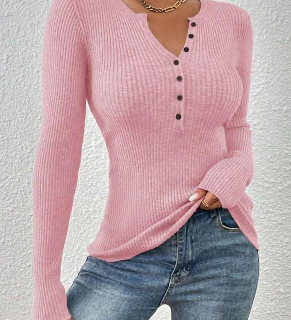 SHASHA™ - Elegant Chic Slim Fit Long Sleeve Round Neck Tops