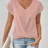 Elena | Blouse with V-neck and button detail