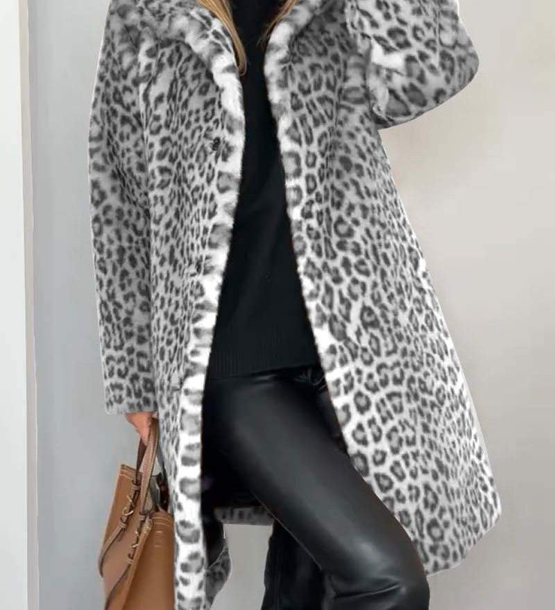 Leia - Long Leopard Print Coat
