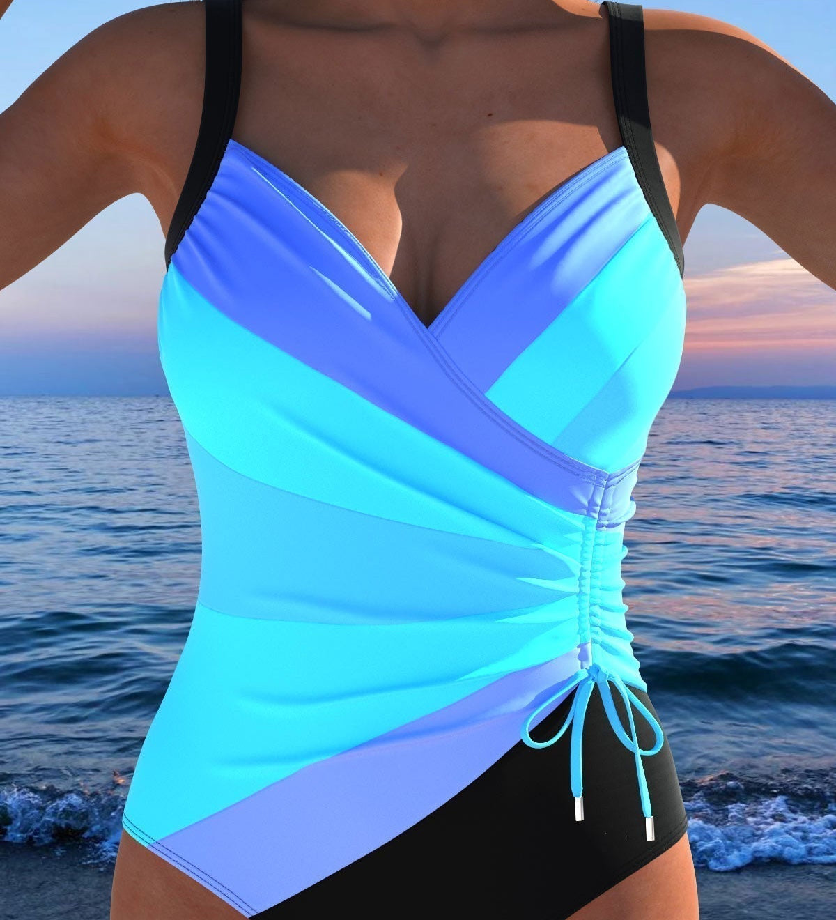 Constança - Luxurious wrap swimsuit with colourful print