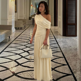 SHINA™ - Elegant One Shoulder Evening Maxi Dress