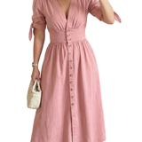 ARMI™ – Casual Short Sleeve V Neck Dress