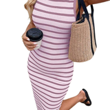 SASKIA™ – Casual Colorblock Striped Dress