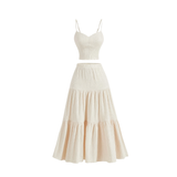 AVINA™ – Solid Crop Cami Top & A-line Skirt Two-Piece Set