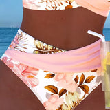 Eduarda - Bikini with contrasting floral pattern and slit