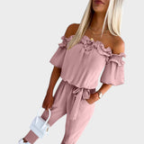 Joana | Jumpsuit with Off-the-Shoulder Sleeves
