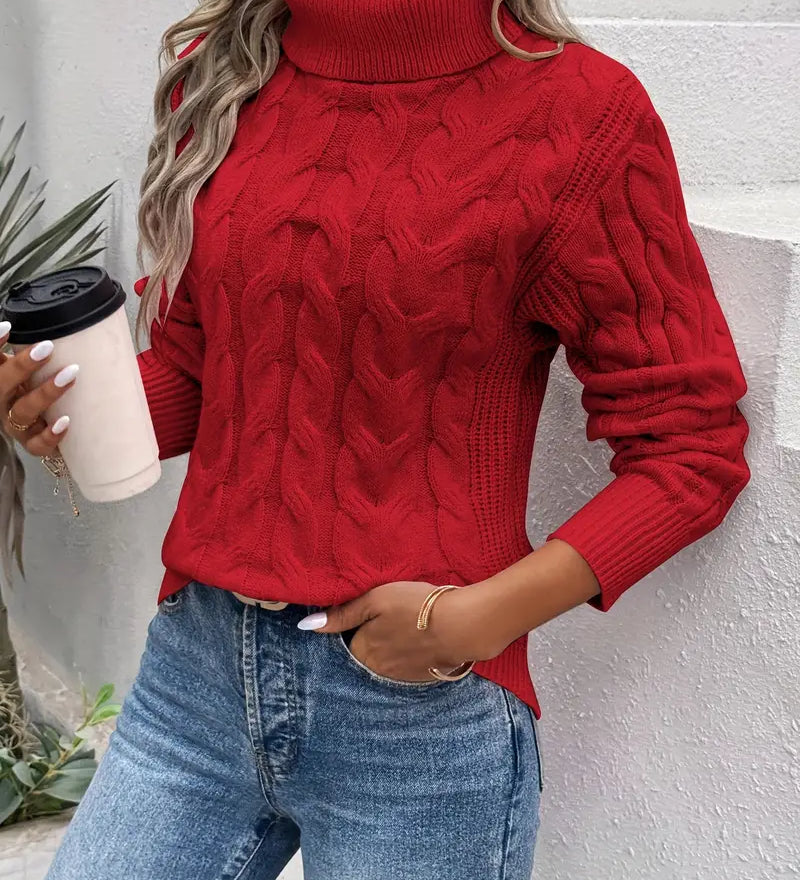 MAIKA™ - Cable Knit Turtleneck Sweater