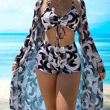 Paula | 3-Piece Printed Bikini Set