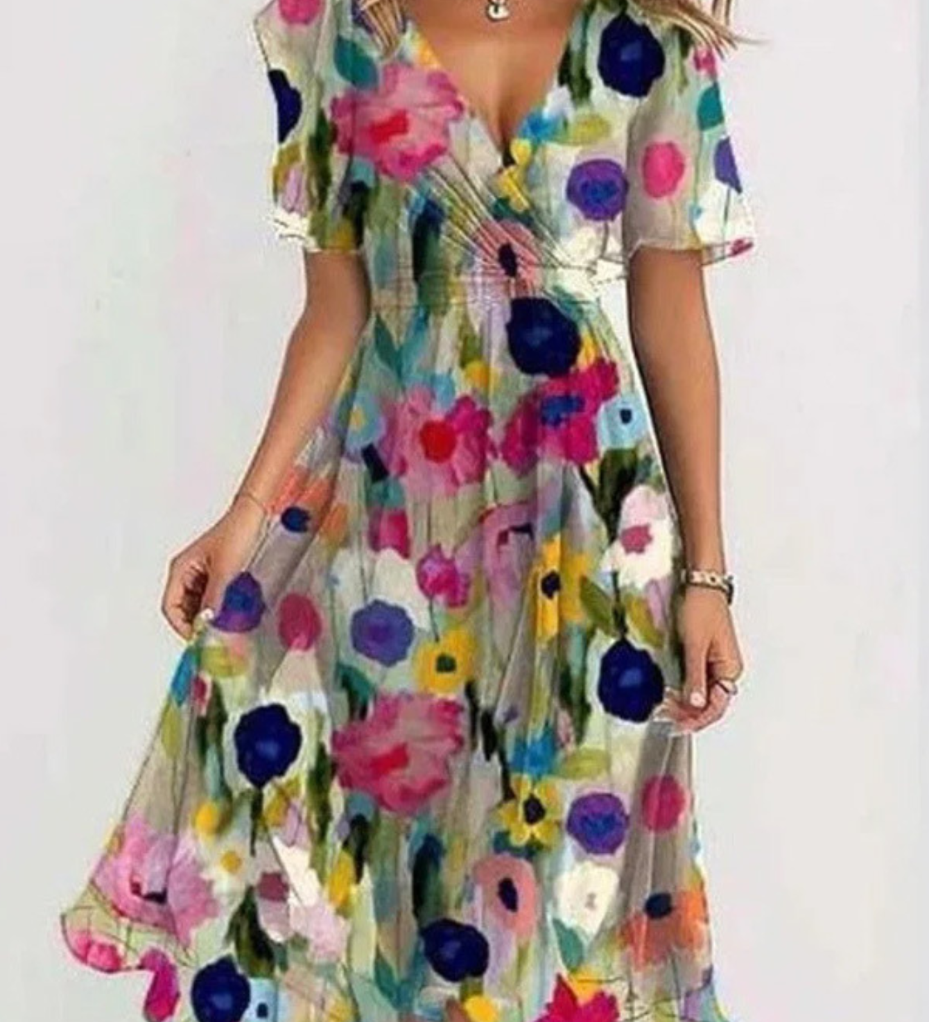 LAVINA™ – Vibrant Boho Midi Dress