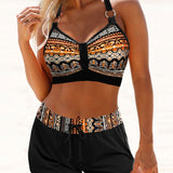 Raquel - Bikini with Geometric Pattern and High Elastic Waist
