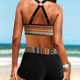 Raquel - Bikini with Geometric Pattern and High Elastic Waist