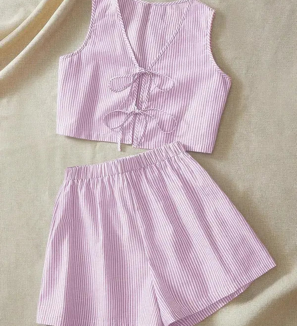MOESHA™ - Chic Summer Sleeveless Vest and High-Waist Shorts Set