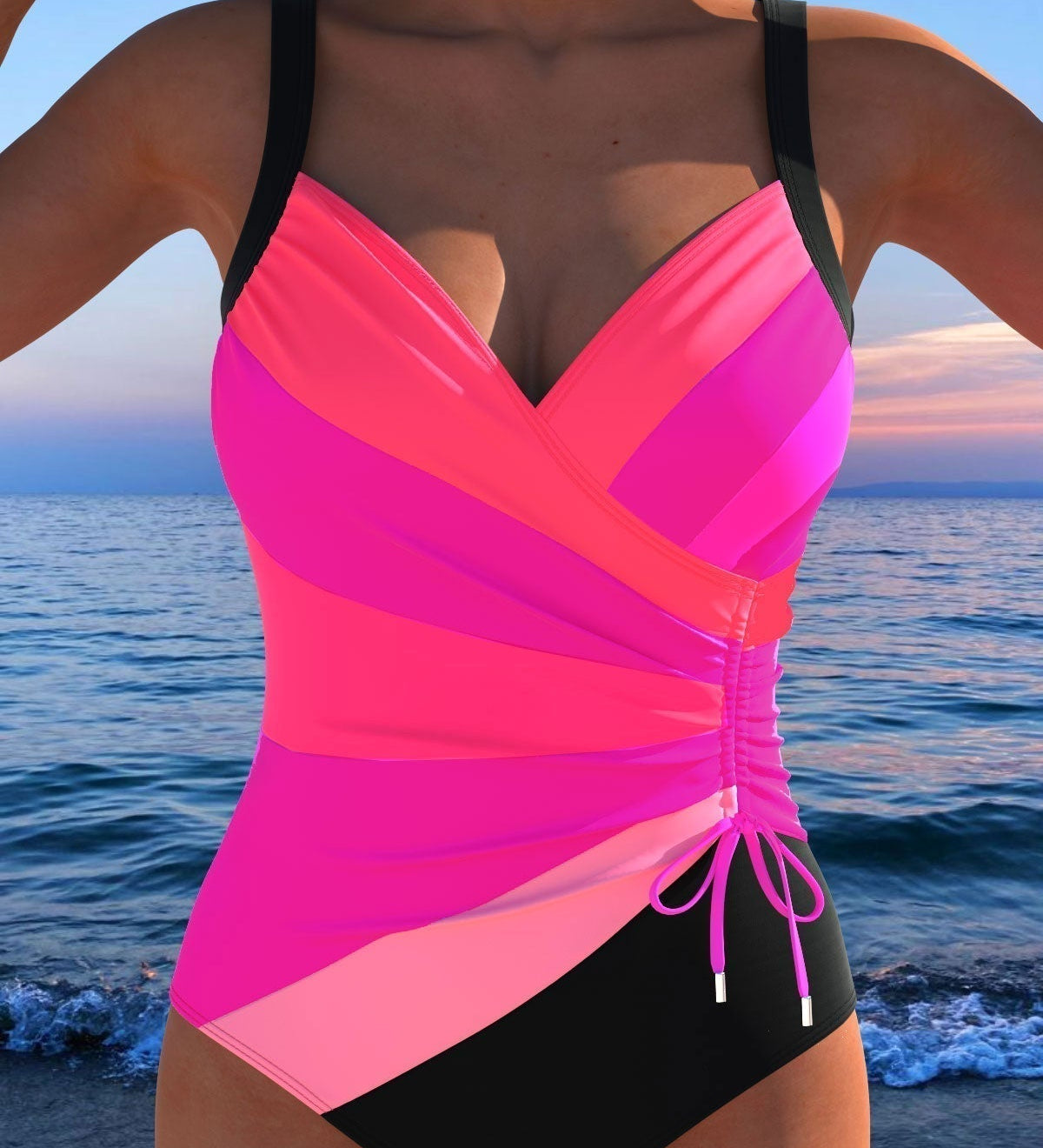Constança - Luxurious wrap swimsuit with colourful print