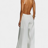 Belen Wide-Leg Halter Jumpsuit with Radiant Fall