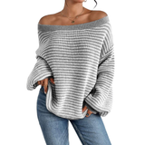 LELLA™ – Casual All-Season Ladies Striped Sweater