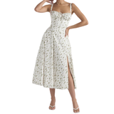 MATILDA™ – Elegant Ruched Corset Midi Dress
