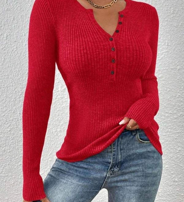 SHASHA™ - Elegant Chic Slim Fit Long Sleeve Round Neck Tops