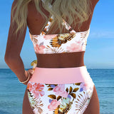 Eduarda - Bikini with contrasting floral pattern and slit